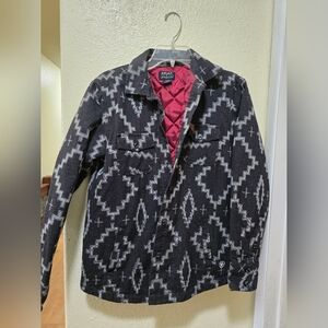 Ariat /Pendleton Black and Gray Aztec Jacket with Red Lining